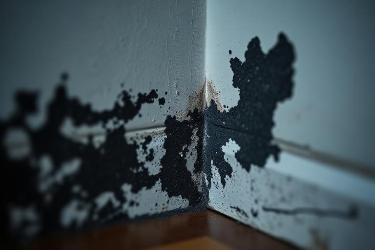 Mold growth on interior drywall